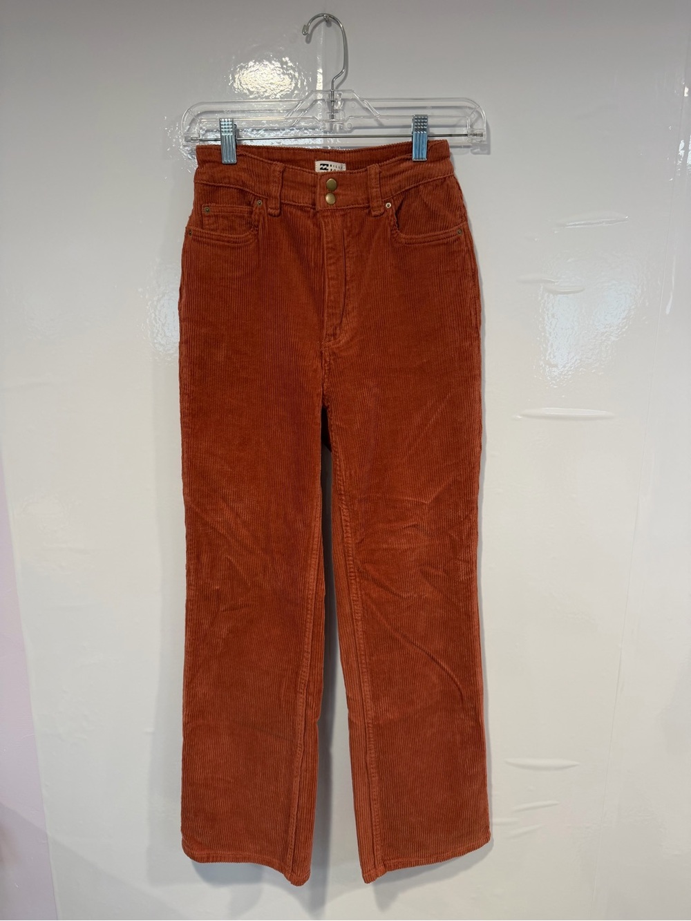 Rust Corduroy Billabong High-Waist‎ Wide-Leg Pants